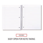 Wirebound Notebook, 1-Subject, Wide/Legal Rule, Black Cover, (70) 10.5 x 8 Sheets