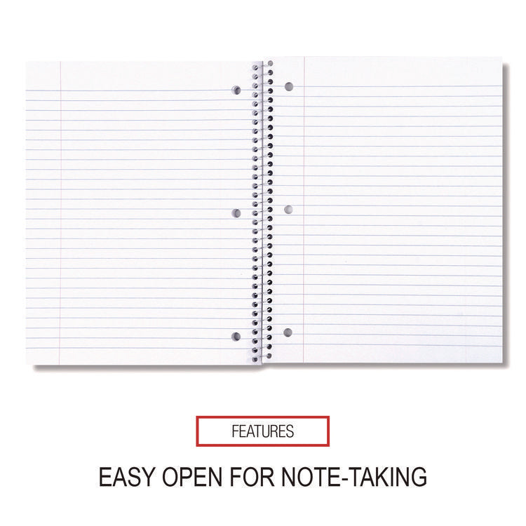 Wirebound Notebook, 1-Subject, Wide/Legal Rule, Black Cover, (70) 10.5 x 8 Sheets