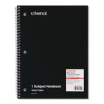 Wirebound Notebook, 1-Subject, Wide/Legal Rule, Black Cover, (70) 10.5 x 8 Sheets