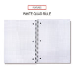 Wirebound Notebook, 1-Subject, Quadrille Rule (4 sq/in), Black Cover, (70) 10.5 x 8 Sheets