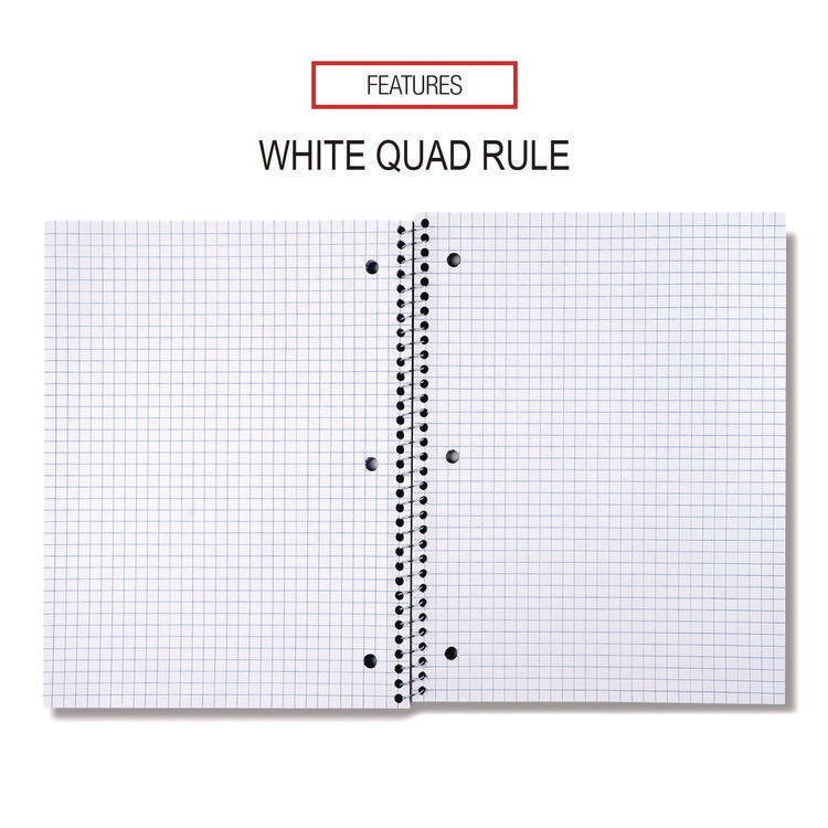 Wirebound Notebook, 1-Subject, Quadrille Rule (4 sq/in), Black Cover, (70) 10.5 x 8 Sheets