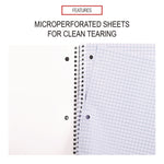 Wirebound Notebook, 1-Subject, Quadrille Rule (4 sq/in), Black Cover, (70) 10.5 x 8 Sheets