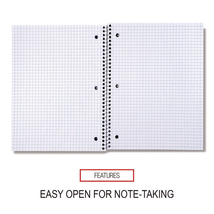 Wirebound Notebook, 1-Subject, Quadrille Rule (4 sq/in), Black Cover, (70) 10.5 x 8 Sheets