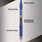 G2 Premium Gel Pen Convenience Pack, Retractable, Fine 0.7 mm, Blue Ink, Smoke/Blue Barrel, 36/Pack
