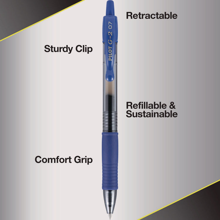 G2 Premium Gel Pen Convenience Pack, Retractable, Fine 0.7 mm, Blue Ink, Smoke/Blue Barrel, 36/Pack