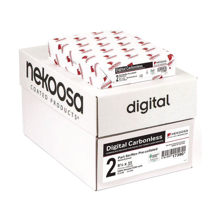 Fast Pack Digital Carbonless Paper, 2-Part, 8.5 X 11, White/canary, 500 Sheets/ream, 5 Reams/carton