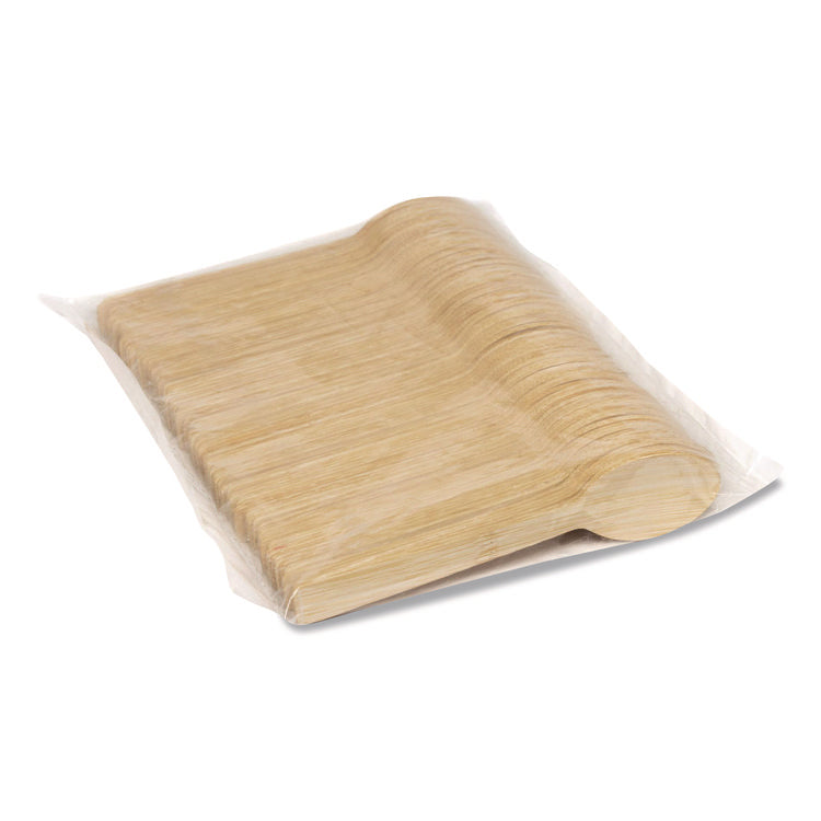 Bamboo Cutlery, Mediumweight Spoon, Paper, Light Golden, 100/Pack, 10 Packs/Carton