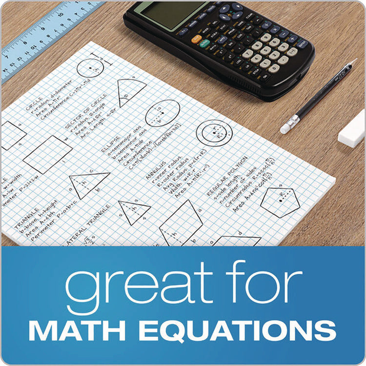 Quadrille Pads, Quadrille Rule (4 sq/in), 50 White (Standard 15 lb Bond) 8.5 x 11 Sheets