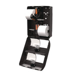 Compact Quad Vertical Four Roll Coreless Tissue Dispenser, 12.31 x 14.81 x 7.86, Black