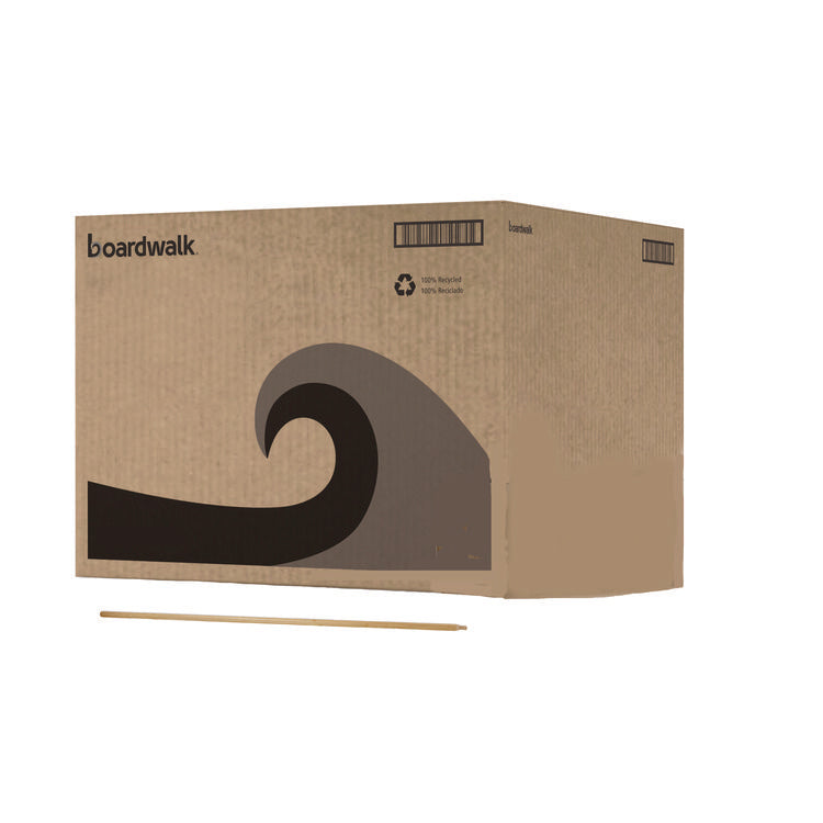 Heavy-Duty Threaded End Lacquered Hardwood Broom Handle, 1.13" dia x 60", Natural