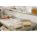 SpaceSaver Square Containers, 2 qt, 8.8 x 8.75 x 2.7, Clear, Plastic