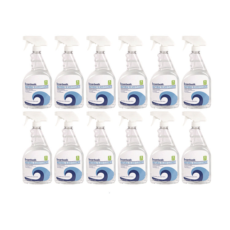 Natural Glass Cleaner, Unscented, 32 oz Trigger Spray Bottle, 12/Carton