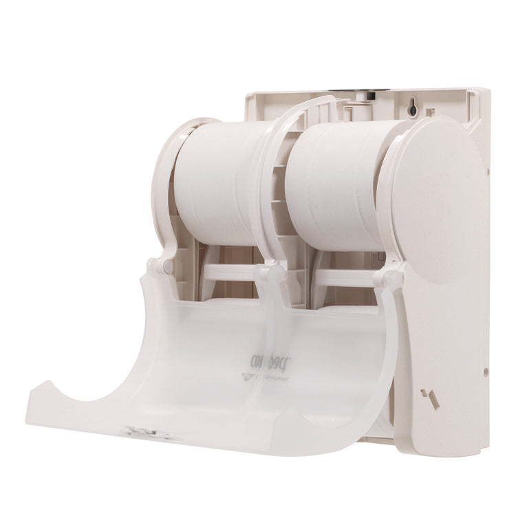 Compact Quad Vertical 4-Roll Coreless Tissue Dispenser, 12.06 X 8 X 14.44, White