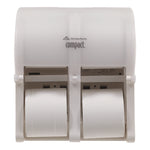 Compact Quad Vertical 4-Roll Coreless Tissue Dispenser, 12.06 X 8 X 14.44, White