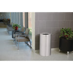 Atrium Aluminum Container with Liner, 35 gal, Aluminum, Satin Aluminum