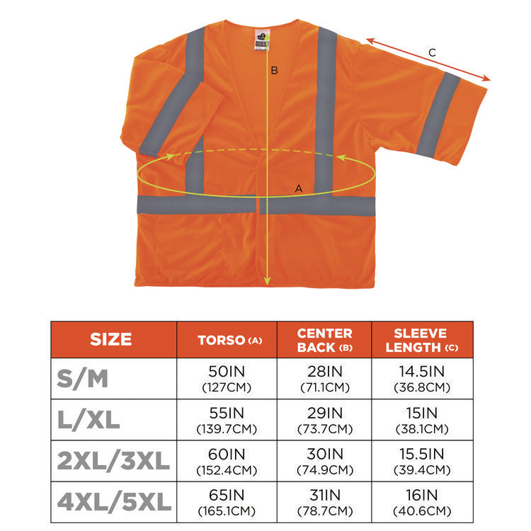 GloWear 8310HL Type R Class 3 Economy Mesh Vest, Large to X-Large, Orange