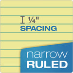 Perforated Writing Pads, Narrow Rule, 50 Canary-Yellow 8.5 X 11.75 Sheets, Dozen