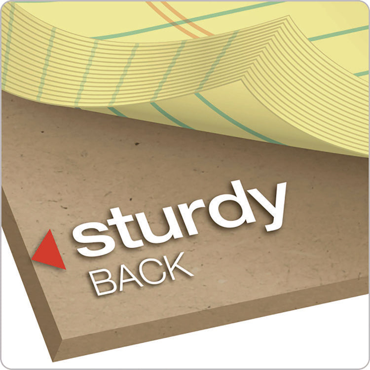 Perforated Writing Pads, Narrow Rule, 50 Canary-Yellow 8.5 X 11.75 Sheets, Dozen