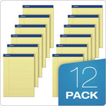 Perforated Writing Pads, Narrow Rule, 50 Canary-Yellow 8.5 X 11.75 Sheets, Dozen