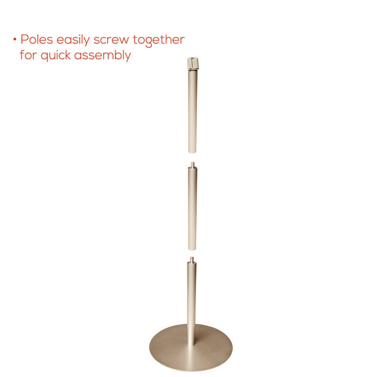 Floor Sign Display with Rear Literature Pocket, 8.5 x 11 Insert, 45" Tall, Silver