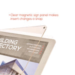 Floor Sign Display with Rear Literature Pocket, 8.5 x 11 Insert, 45" Tall, Silver