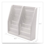 Multi-Tiered Desktop/Wall-Mount Literature Holders, 20.25w x 5d x 19.88h, Gray