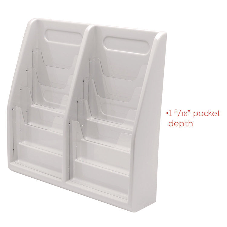 Multi-Tiered Desktop/Wall-Mount Literature Holders, 20.25w x 5d x 19.88h, Gray