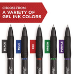 S-GEL HIGH-PERFORMANCE GEL PEN, RETRACTABLE, MEDIUM 0.7 MM, BLACK INK, BLACK BARREL, 4/PACK