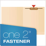 SmartShield End Tab Fastener Folders, 1 Fastener, Letter Size, Manila Exterior, 50/Box