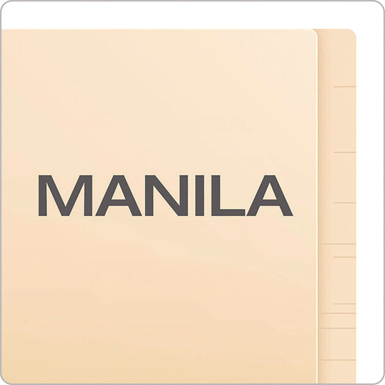 SmartShield End Tab Fastener Folders, 1 Fastener, Letter Size, Manila Exterior, 50/Box