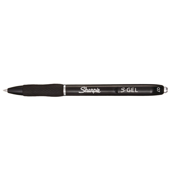 S-GEL HIGH-PERFORMANCE GEL PEN, RETRACTABLE, MEDIUM 0.7 MM, BLACK INK, BLACK BARREL, 36/PACK