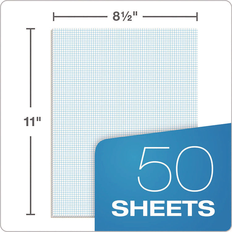 Quadrille Pads, Quadrille Rule (8 sq/in), 50 White (Heavyweight 20 lb Bond) 8.5 x 11 Sheets