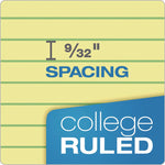 Double Docket Ruled Pads With Extra Sturdy Back, Medium/college Rule, 100 Canary-Yellow 8.5 X 11.75 Sheets