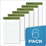 Earthwise By Ampad Recycled Paper Legal Pads, Wide/legal Rule, 40 White 5 X 8 Sheets, 6/pack