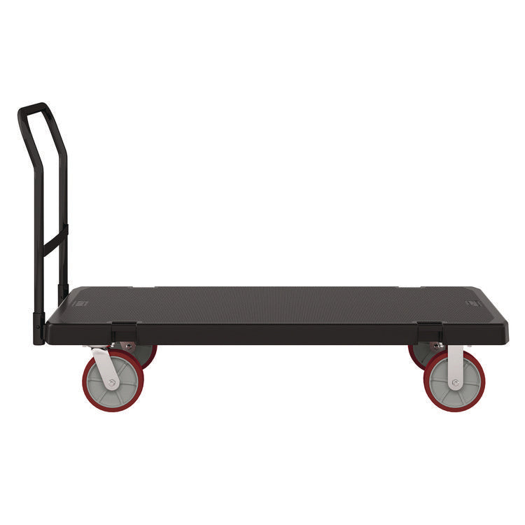 Resin Platform Truck, 1,600 lb Capacity, 30.25 x 64.5 x 41, Black