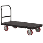 Resin Platform Truck, 1,600 lb Capacity, 30.25 x 64.5 x 41, Black