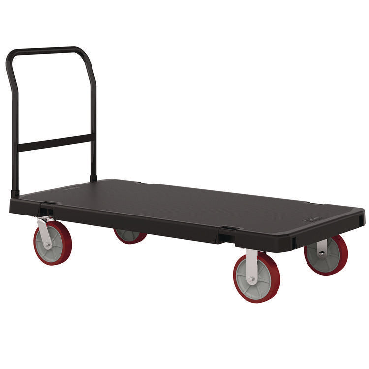 Resin Platform Truck, 1,600 lb Capacity, 30.25 x 64.5 x 41, Black