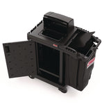 High Security Housekeeping Cart, Plastic, 1 Shelf, 3 Bins, 23.19 x 53.23 x 53.02, Black