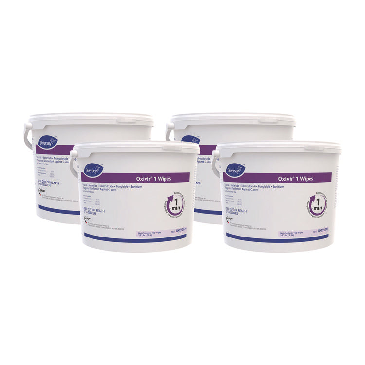 Oxivir 1 Wipes, 1-Ply, 11 x 12, 160/Canister, 4 Canisters/Carton