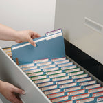 Top Tab Colored Fastener Folders, 0.75" Expansion, 2 Fasteners, Letter Size, Blue Exterior, 50/Box