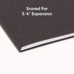 Interior File Folders, 1/3-Cut Tabs: Assorted, Letter Size, 0.75" Expansion, Black/Gray, 100/Box