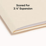 Manila File Folders, 1/3-Cut Tabs: Assorted, Letter Size, 0.75" Expansion, Manila, 100/Box