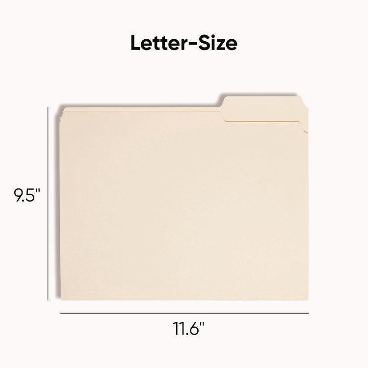 Manila File Folders, 1/3-Cut Tabs: Assorted, Letter Size, 0.75" Expansion, Manila, 100/Box