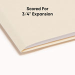 Reinforced Tab Manila File Folders, 1/3-Cut Tabs: Assorted, Letter Size, 0.75" Expansion, 11-pt Manila, 100/Box