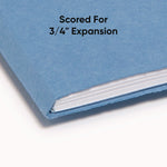 Top Tab Colored Fastener Folders, 0.75" Expansion, 2 Fasteners, Letter Size, Blue Exterior, 50/Box