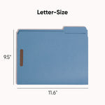 Top Tab Colored Fastener Folders, 0.75" Expansion, 2 Fasteners, Letter Size, Blue Exterior, 50/Box