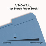 Top Tab Colored Fastener Folders, 0.75" Expansion, 2 Fasteners, Letter Size, Blue Exterior, 50/Box