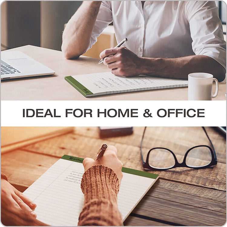 Earthwise By Ampad Recycled Writing Pad, Wide/legal Rule, Politex Green Headband, 50 White 8.5 X 11.75 Sheets, Dozen