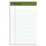 Earthwise By Ampad Recycled Writing Pad, Narrow Rule, Politex Green Headband, 50 White 5 X 8 Sheets, Dozen