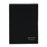 Docket Diamond Top-Wire Ruled Planning Pad, Wide/legal Rule, Black Cover, 60 White 8.5 X 11.75 Sheets